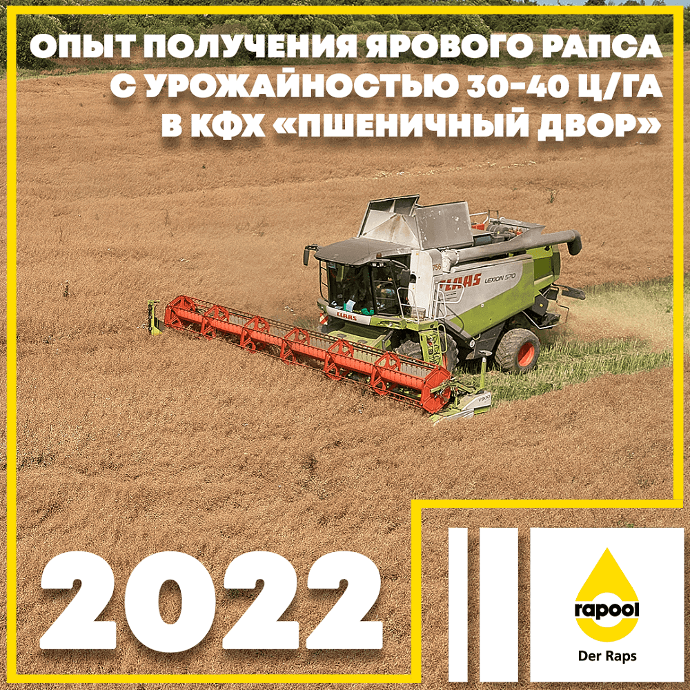Опыт получения ярового рапса с урожайностью 30-40 ц/га в КФХ «Пшеничный Двор»